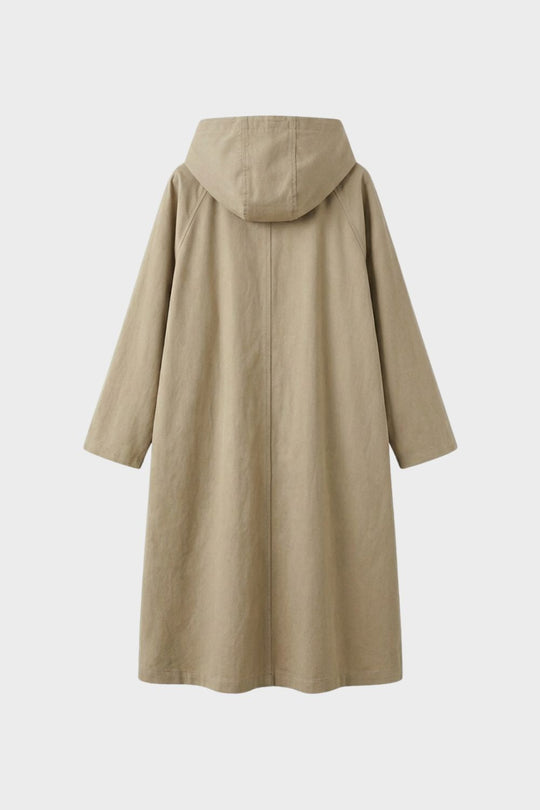 Damen Mantel Kapuze Knopfleiste Taschen Freizeit Herbst 3