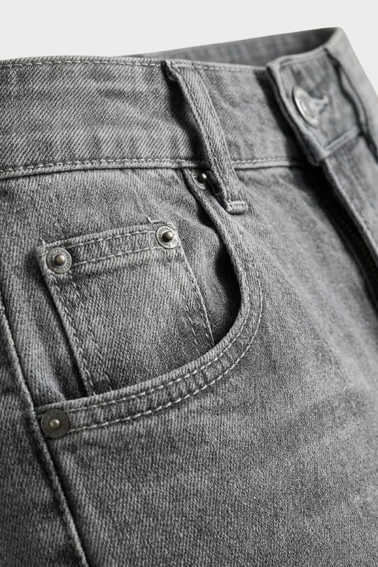 Herren Straight Jeans – Washed – Profil-Ansicht