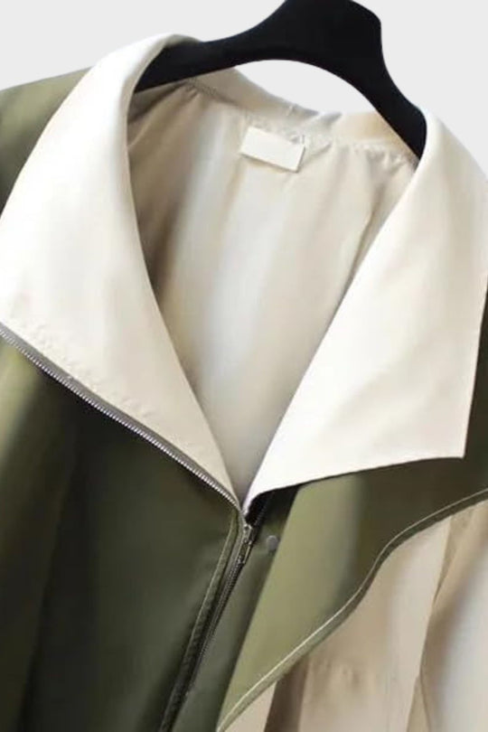 Damen Jacke Kapuze breiter Kragen lockere Passform mit Druckknöpfen 9