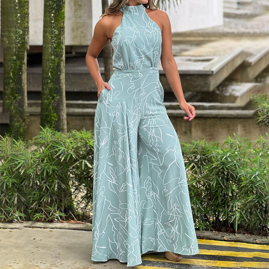 Neckholder-Jumpsuit Damen mit Print - Juliana 8