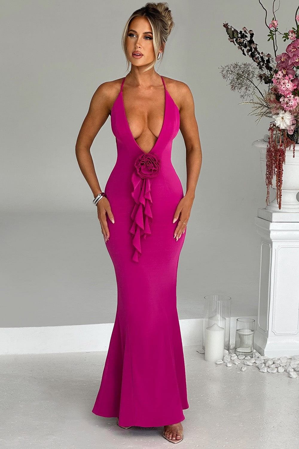 Neckholder-Maxi-Partykleid Damen - Armelia 4