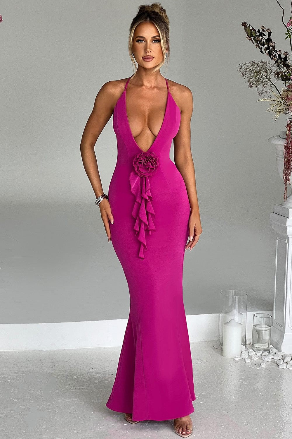 Neckholder-Maxi-Partykleid Damen - Armelia 5