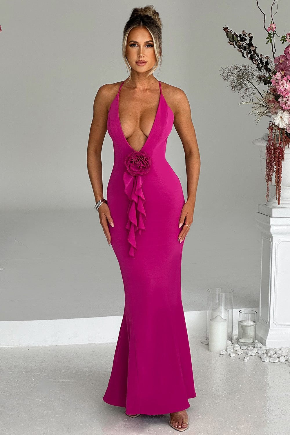 Neckholder-Maxi-Partykleid Damen - Armelia 1
