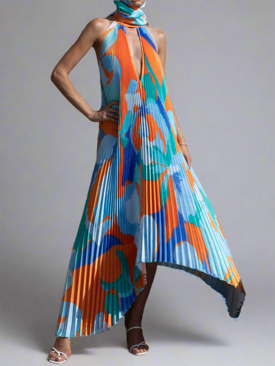 Neckholder-Maxi-Sommerkleid Damen - Janella 3