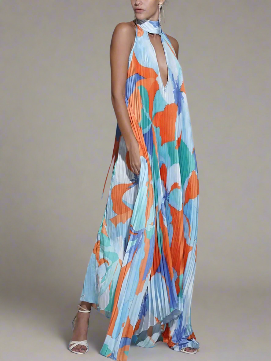 Neckholder-Maxi-Sommerkleid Damen - Janella 1