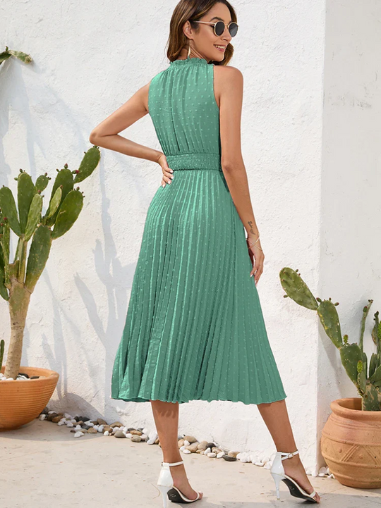 Neckholder-Midikleid Damen mit Falten - Bea 6