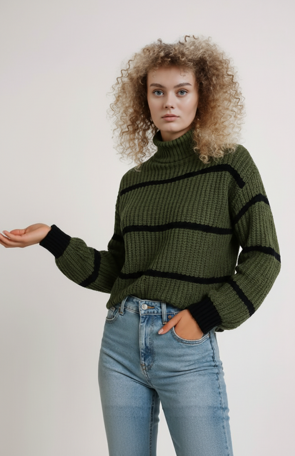 Nerina Dames Coltrui | Losse Pasvorm | Gestreept Design | Geribde Structuur 2