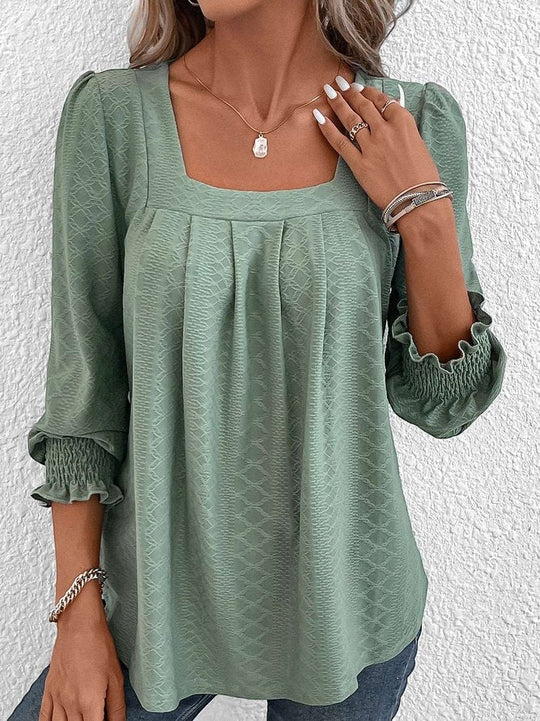 Nicole | Casual katoenen blouse met V-hals 0