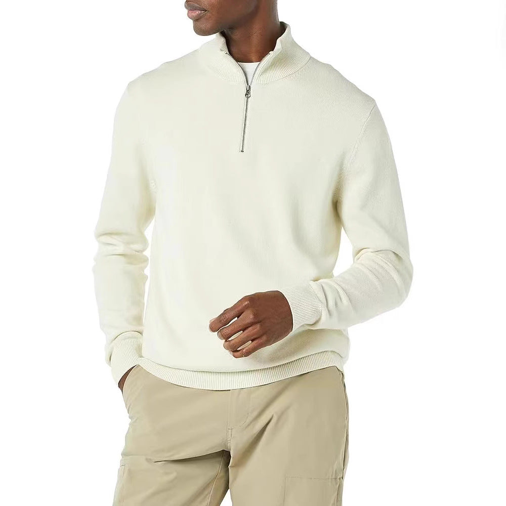 Half-Zip-Pullover Herren | Stehkragen & Rippbündchen