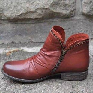 Stiefeletten Damen | Vintage Absatz & Reißverschluss