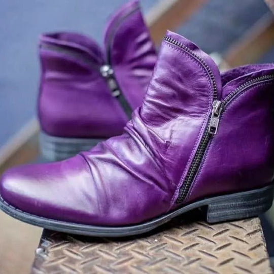 Stiefeletten Damen | Vintage Absatz & Reißverschluss