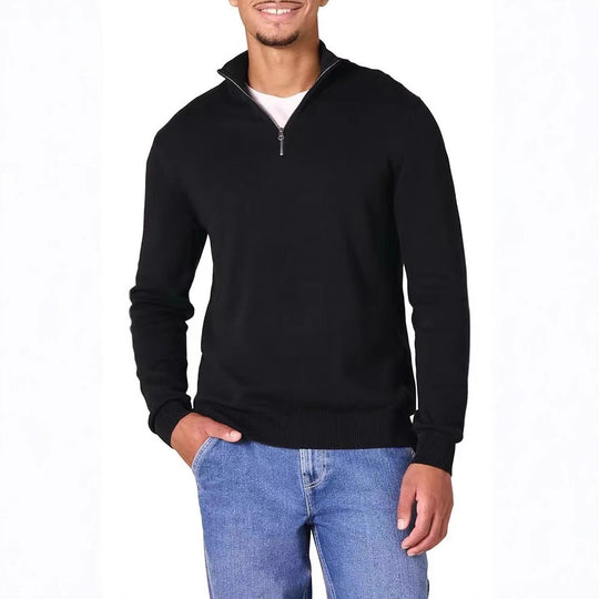 Half-Zip-Pullover Herren | Stehkragen & Rippbündchen