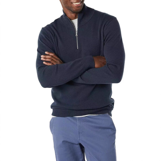 Half-Zip-Pullover Herren | Stehkragen & Rippbündchen