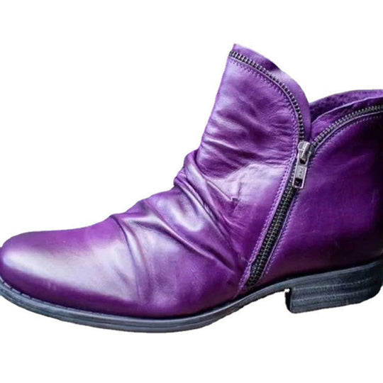 Stiefeletten Damen | Vintage Absatz & Reißverschluss
