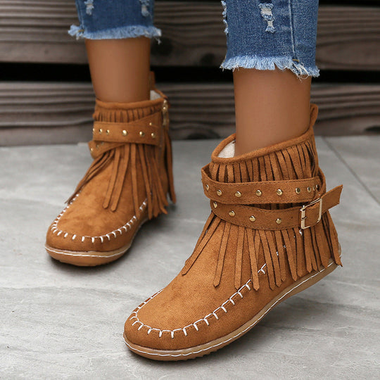 Fransenstiefel Damen | Weiches Material & Boho Stil