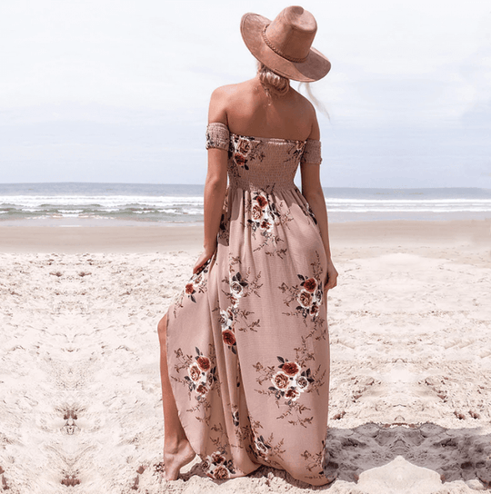 Off-Shoulder-Maxi-Sommerkleid Damen - Divine 2