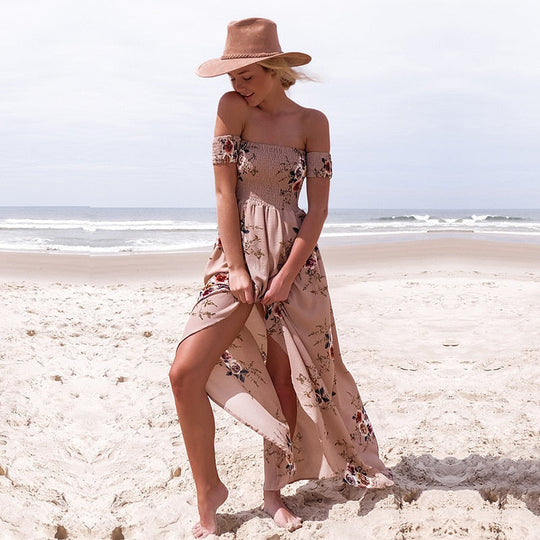 Off-Shoulder-Maxi-Sommerkleid Damen - Divine 3