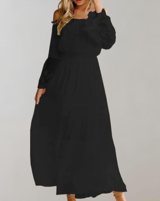 Off-Shoulder-Maxikleid Damen für Hochzeitsgäste - Elara 6