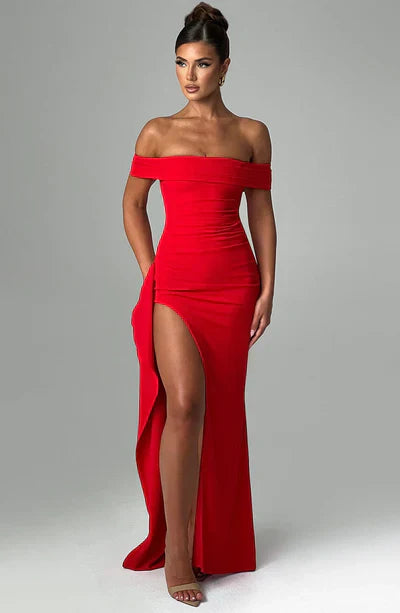 Off-Shoulder-Maxikleid Damen für Hochzeitsgäste - Lotte 7