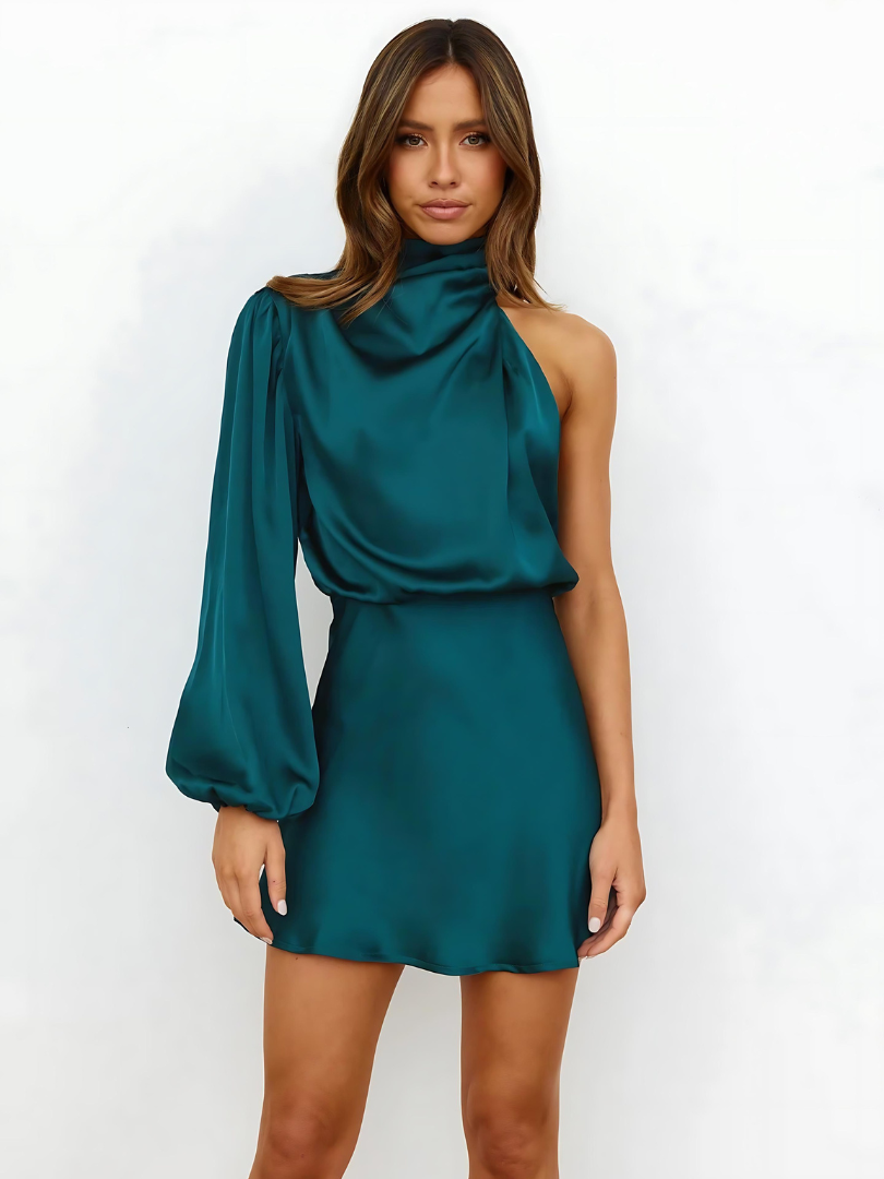 One Shoulder Jurk Dames | Asymmetrisch & Getailleerd