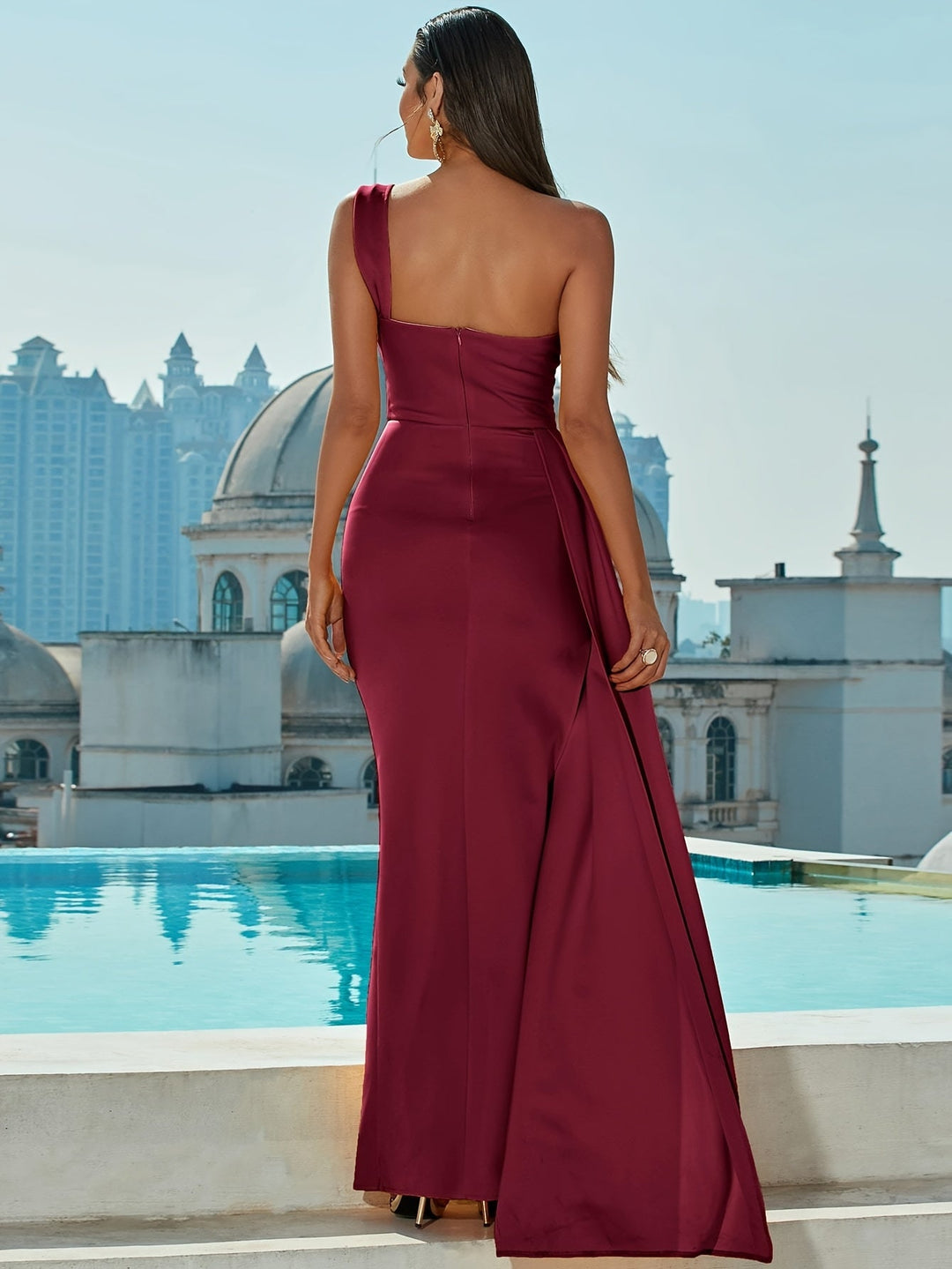 One-Shoulder-Maxi-Ballkleid Damen - Scarlett 5