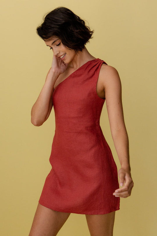 One-Shoulder-Maxikleid Damen Elegantes Sommerdesign - Selina 3