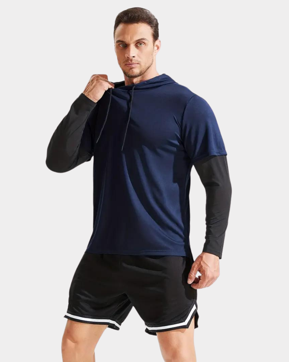 Herren Hoodie atmungsaktiv leicht verstellbare Kapuze mit Reflektoren