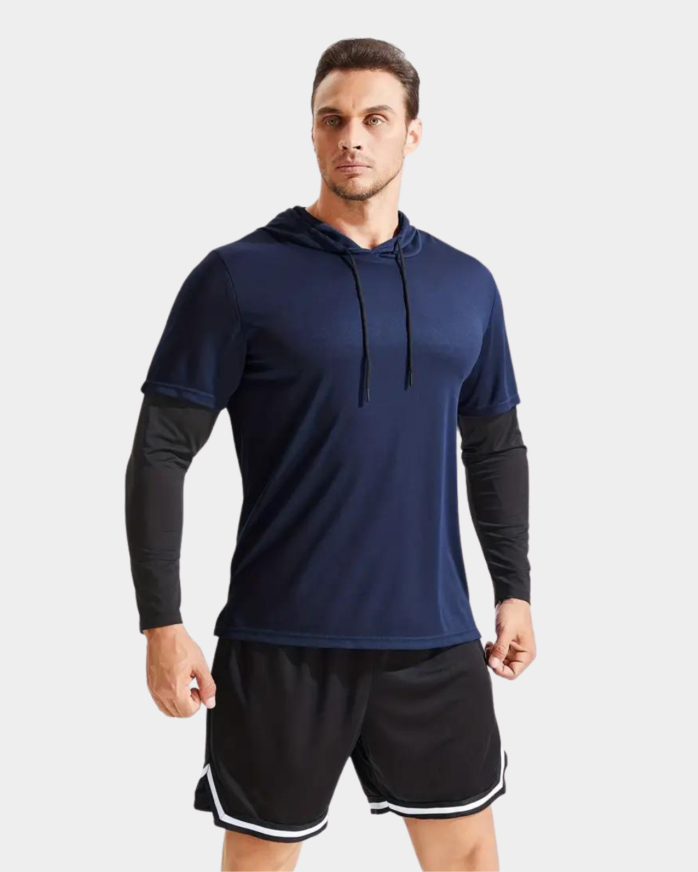 Herren Hoodie atmungsaktiv leicht verstellbare Kapuze mit Reflektoren