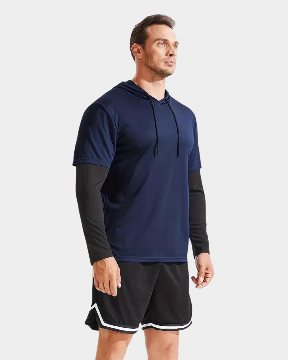 Herren Hoodie atmungsaktiv leicht verstellbare Kapuze mit Reflektoren