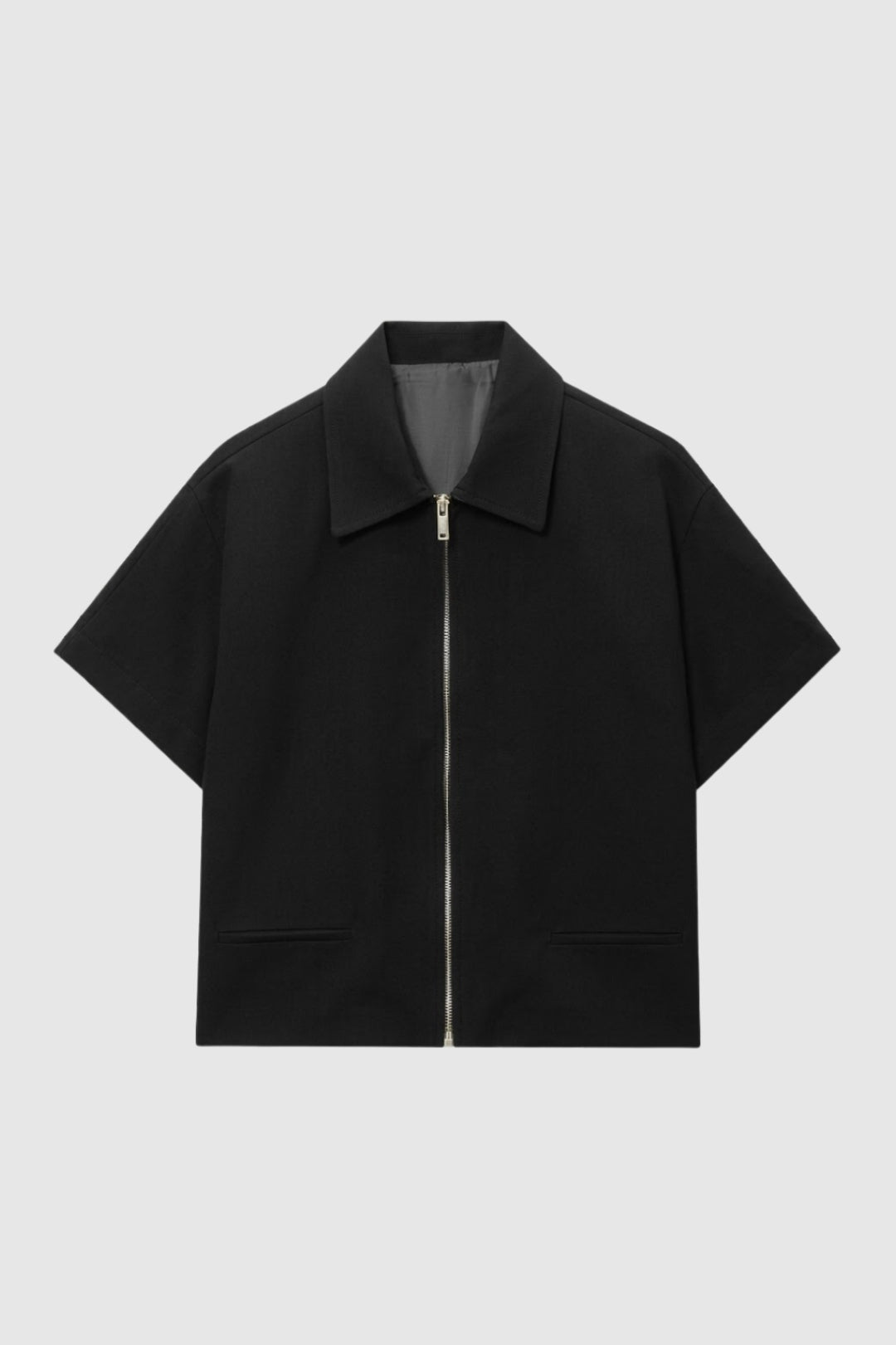 Overhemd Dames | Blouse Korte Mouw met Rits