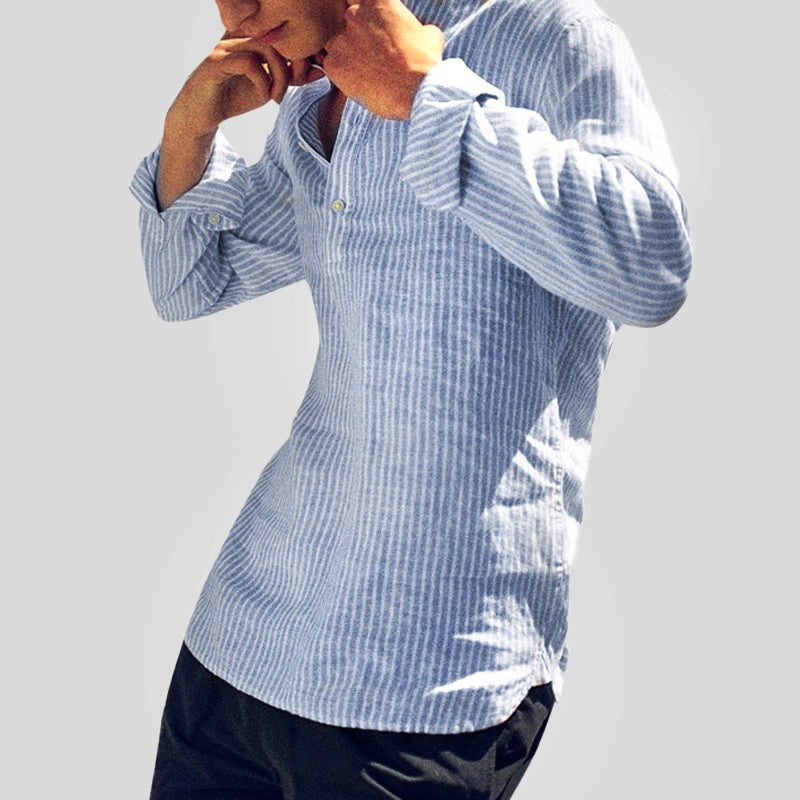 Overhemd Gestreept | Halve Rits & Ademend Comfort