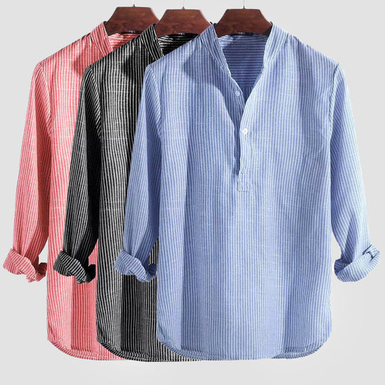 Overhemd Gestreept | Halve Rits & Ademend Comfort