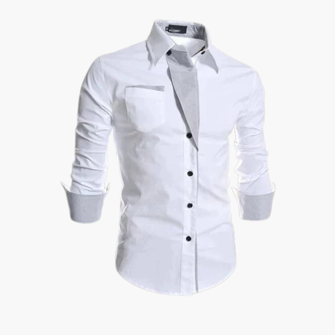 Overhemd Heren | Contrastkraag & Verfijnd Slim Fit Design