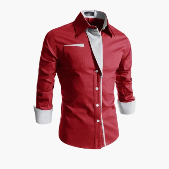 Overhemd Heren | Contrastkraag & Verfijnd Slim Fit Design
