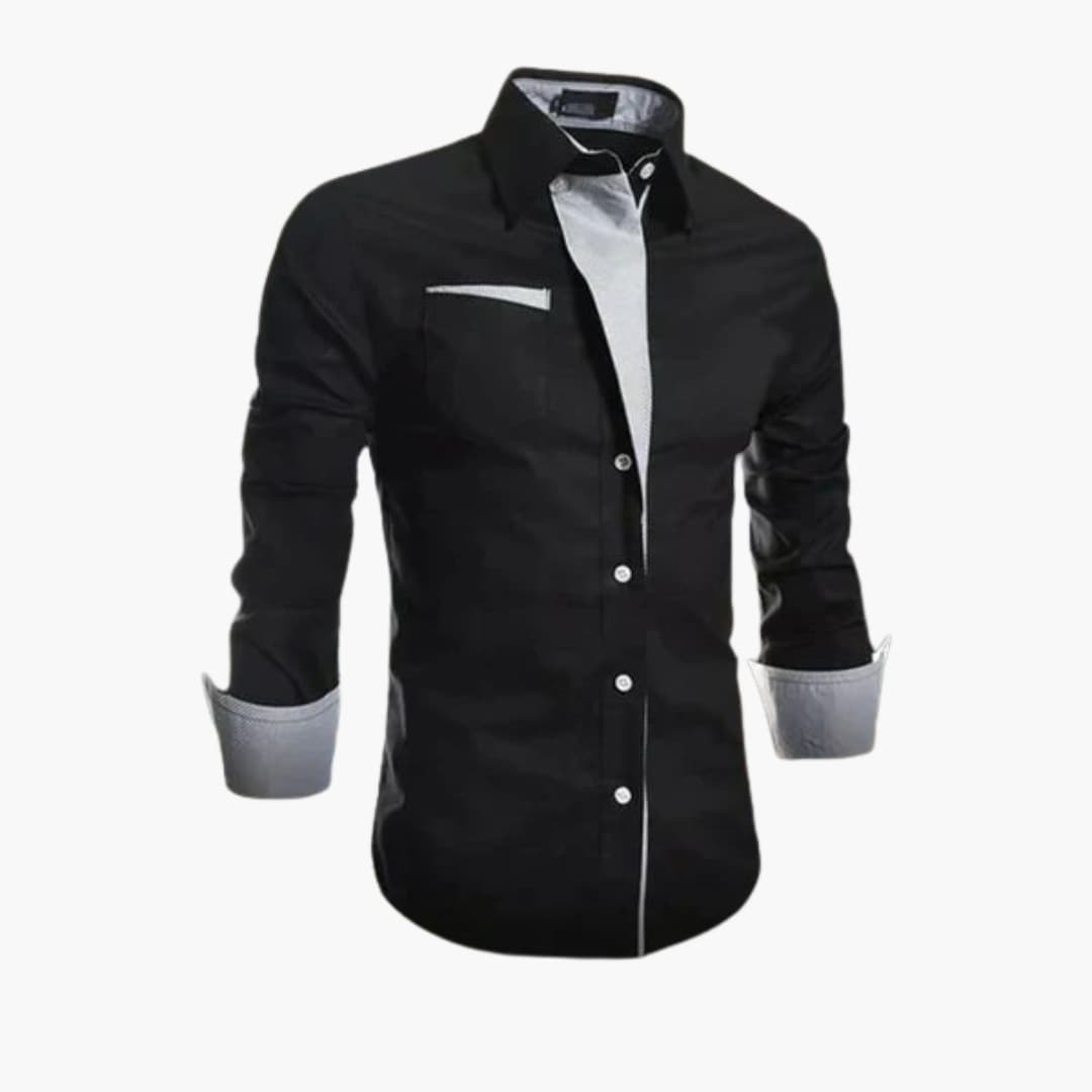Overhemd Heren | Contrastkraag & Verfijnd Slim Fit Design
