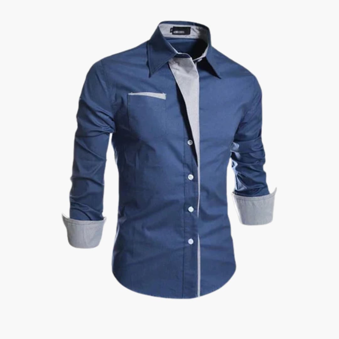 Overhemd Heren | Contrastkraag & Verfijnd Slim Fit Design