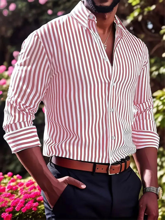 Overhemd Heren Slim Fit | Blauw-Wit Gestreept & Smart-Casual
