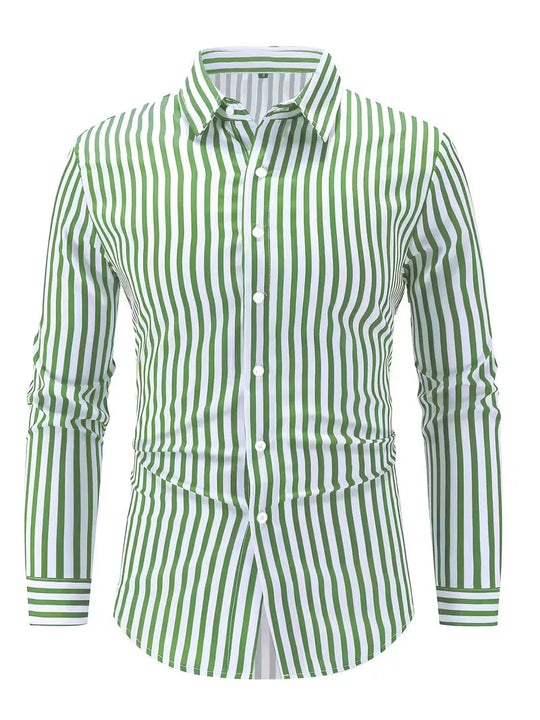 Overhemd Heren Slim Fit | Blauw-Wit Gestreept & Smart-Casual