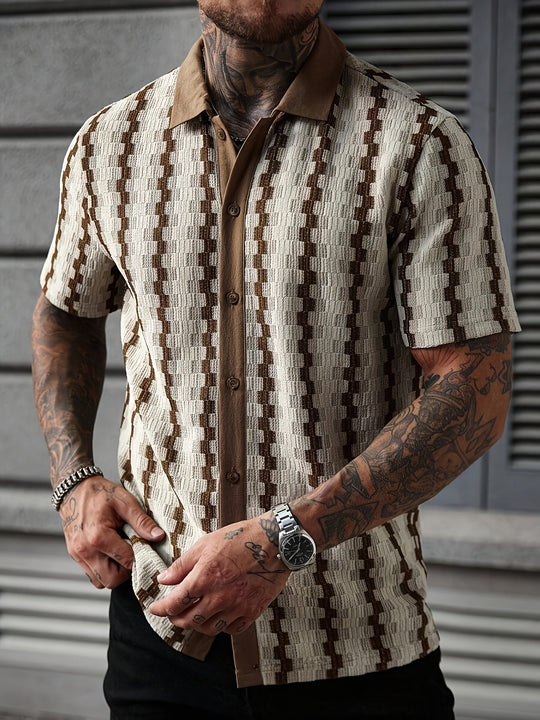 Overhemd Korte Mouw | Retro Strepen & Ademend Comfort