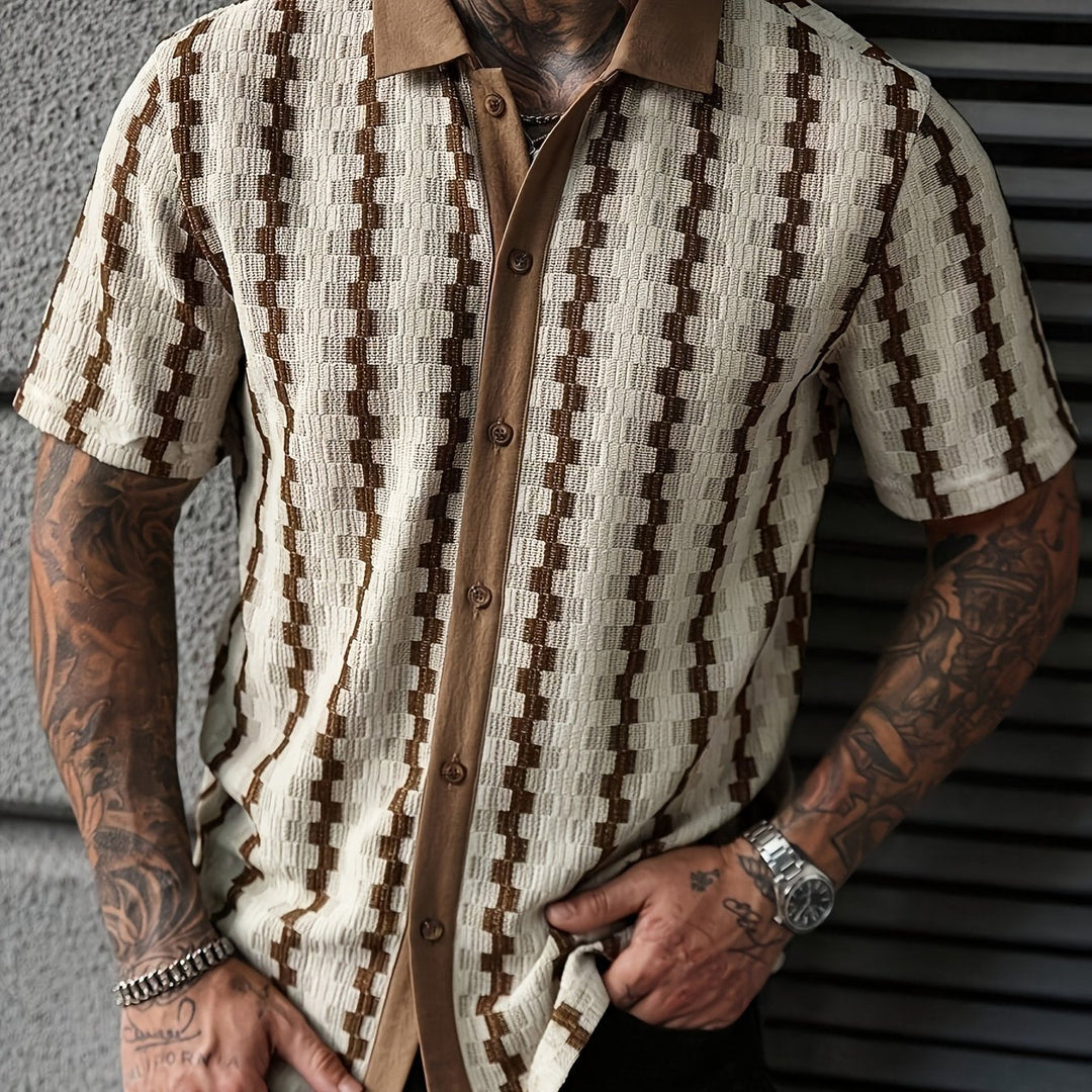 Overhemd Korte Mouw | Retro Strepen & Ademend Comfort