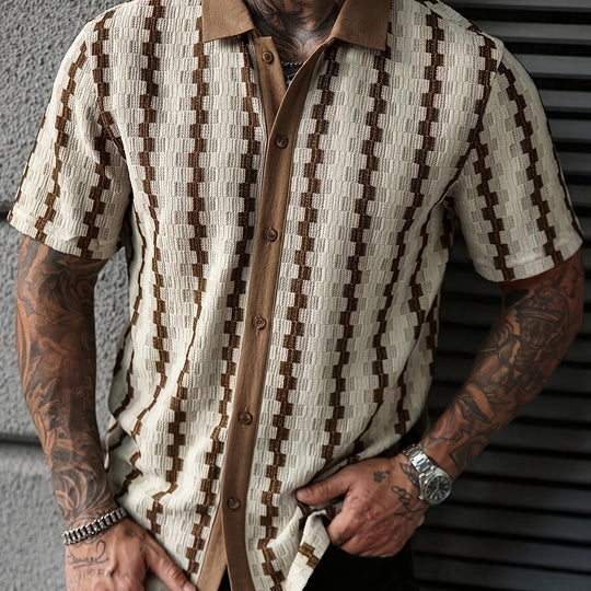 Overhemd Korte Mouw | Retro Strepen & Ademend Comfort