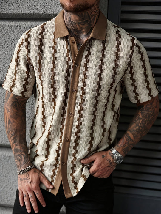 Overhemd Korte Mouw | Retro Strepen & Ademend Comfort