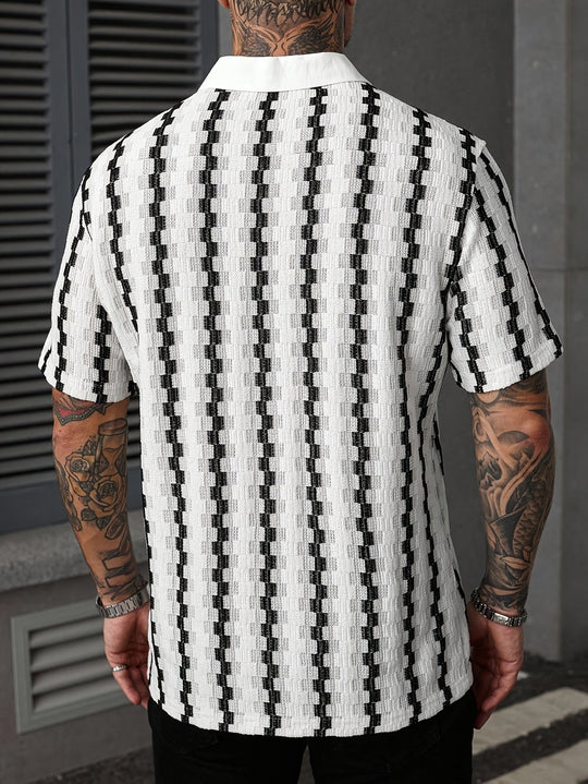 Overhemd Korte Mouw | Retro Strepen & Ademend Comfort