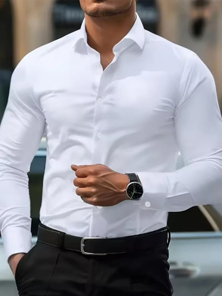 Overhemd Slim Fit Heren | Rekbaar & Bewegingsvrij Comfort