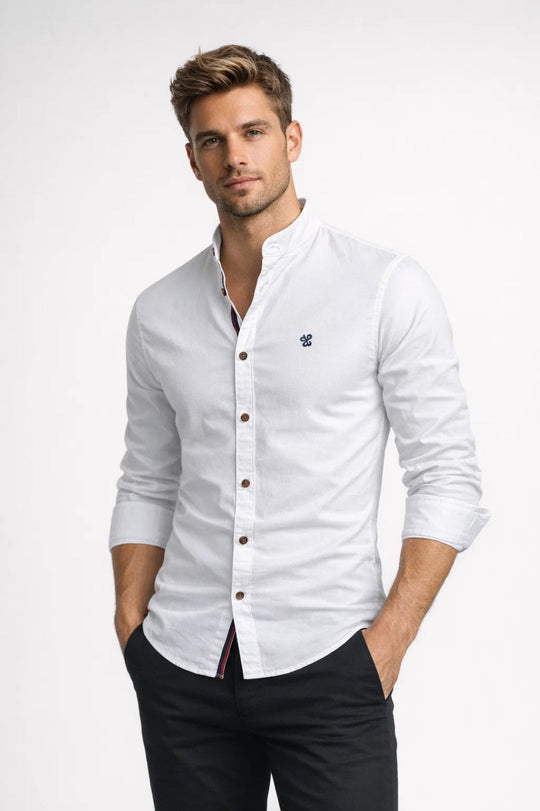 Overhemd | Slim Fit met Opstaande Kraag