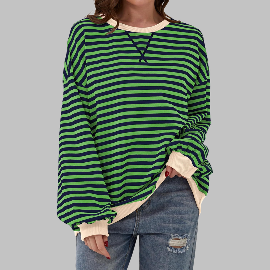 Oversize-Sweatshirt Damen | Retro-Streifenmuster