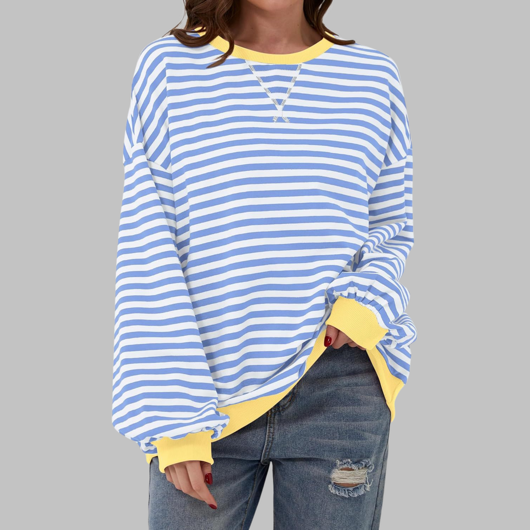 Oversize-Sweatshirt Damen | Retro-Streifenmuster