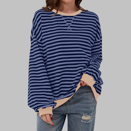 Oversize-Sweatshirt Damen | Retro-Streifenmuster