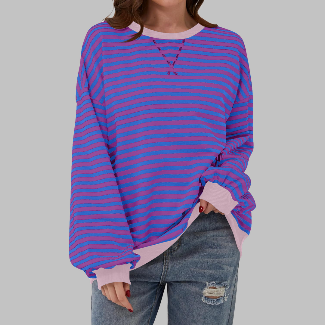 Oversize-Sweatshirt Damen | Retro-Streifenmuster