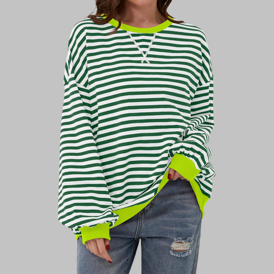 Oversize-Sweatshirt Damen | Retro-Streifenmuster